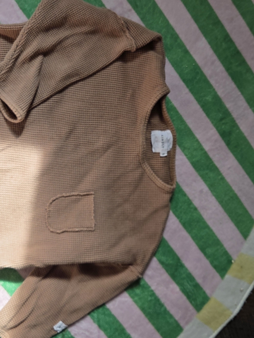 Kindly Brown Waffle Knit Long Sleeve Top